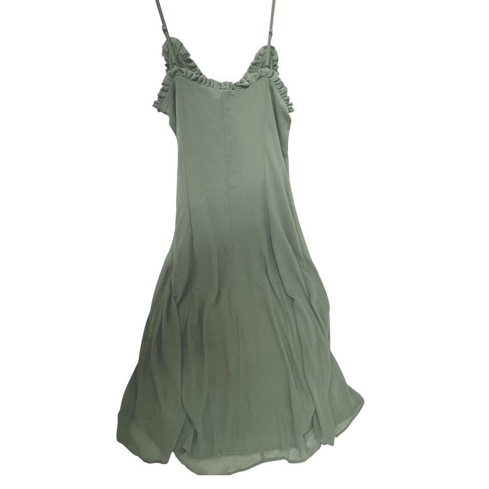A New Day - flow - Sage Green Slip Midi Dress - Adjustable spaghetti straps